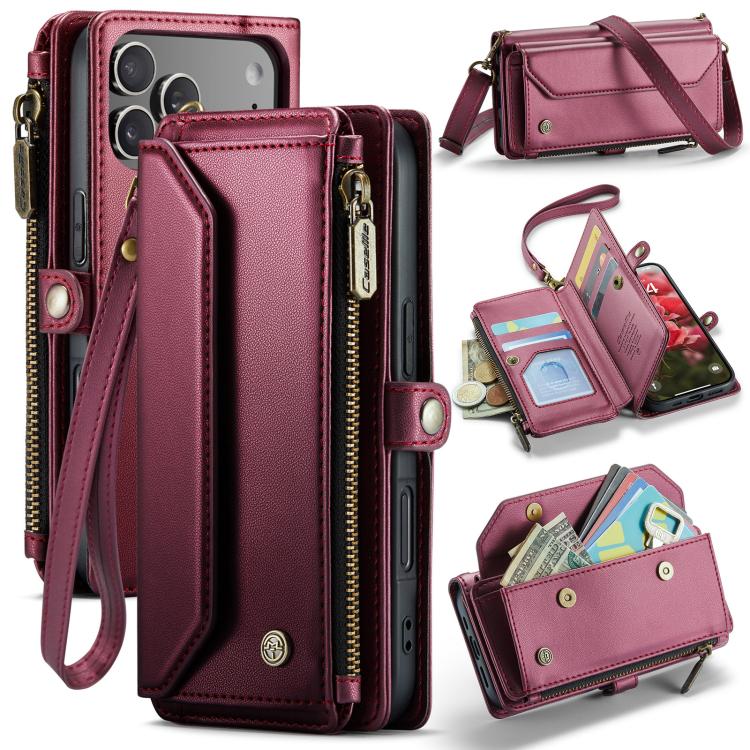 CaseMe C36 Card Slots Zipper Wallet RFID Anti-theft Leather Phone Case