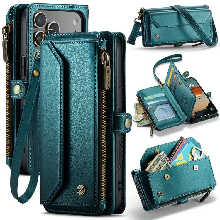 CaseMe C36 Card Slots Zipper Wallet RFID Anti-theft Leather Phone Case