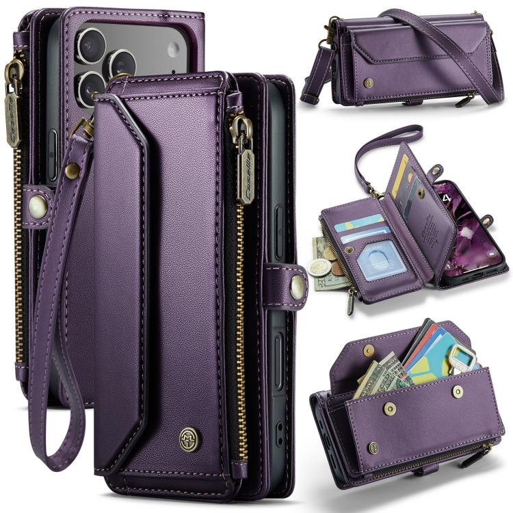 CaseMe C36 Card Slots Zipper Wallet RFID Anti-theft Leather Phone Case