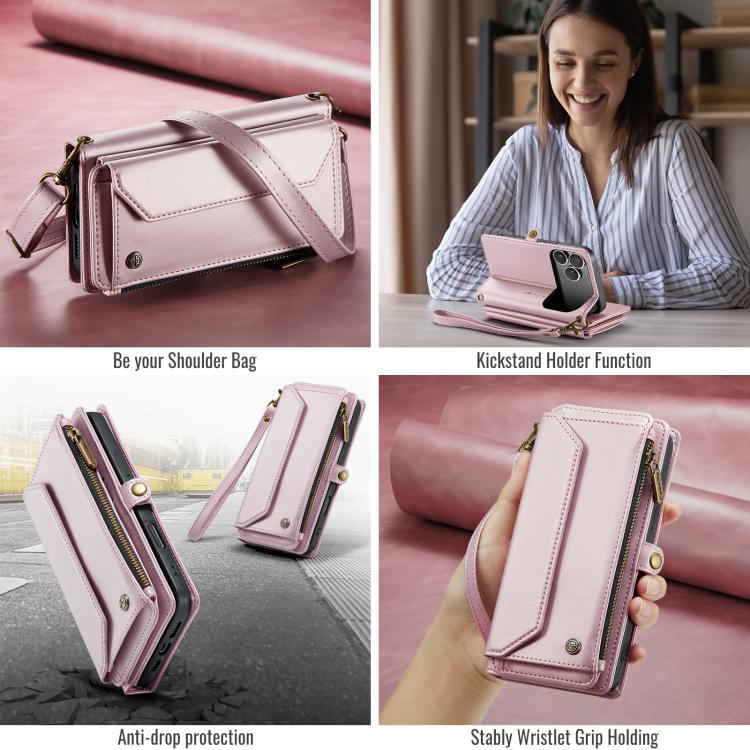 CaseMe C36 Card Slots Zipper Wallet RFID Anti-theft Leather Phone Case