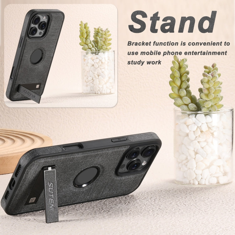 Suteni G2 Holder Denim Leather Back MagSafe Phone Case, For iPhone 12 Pro Max, For iPhone 12 Pro