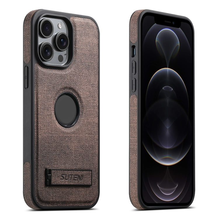 Suteni G2 Holder Denim Leather Back MagSafe Phone Case, For iPhone 12 Pro Max, For iPhone 12 Pro
