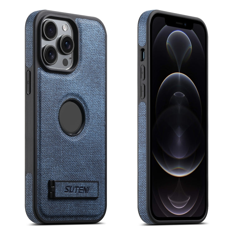 Suteni G2 Holder Denim Leather Back MagSafe Phone Case, For iPhone 12 Pro Max, For iPhone 12 Pro