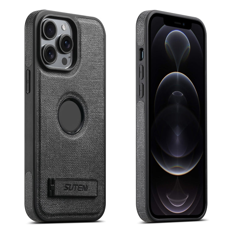 Suteni G2 Holder Denim Leather Back MagSafe Phone Case, For iPhone 12 Pro Max, For iPhone 12 Pro