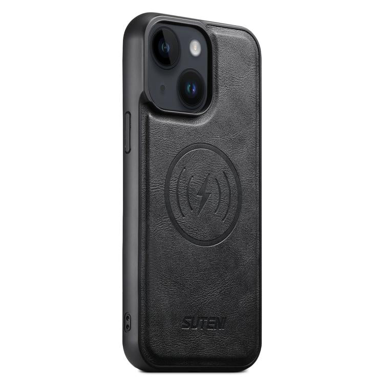 Suteni G5 Cowhide Leather MagSafe Magnetic Phone Case, For iPhone 13 Pro Max, For iPhone 13 Pro, For iPhone 13, For iPhone 12, For iPhone 12 Pro Max, For iPhone 12 Pro