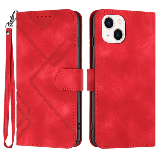 Line Pattern Skin Feel Leather Phone Case, For iPhone 13 mini, For iPhone 12 / 12 Pro, For iPhone 12 Pro Max, For iPhone 12 mini, For iPhone 11 Pro Max, For iPhone 11, For iPhone 11 Pro, For iPhone X / XS