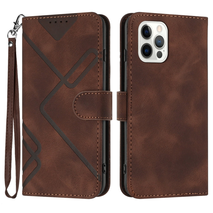 Line Pattern Skin Feel Leather Phone Case, For iPhone 13 mini, For iPhone 12 / 12 Pro, For iPhone 12 Pro Max, For iPhone 12 mini, For iPhone 11 Pro Max, For iPhone 11, For iPhone 11 Pro, For iPhone X / XS