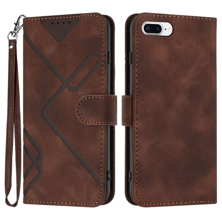 Line Pattern Skin Feel Leather Phone Case, For iPhone XR, For iPhone XS Max, For iPhone 6 Plus / 7 Plus / 8 Plus, For iPhone 5s / SE