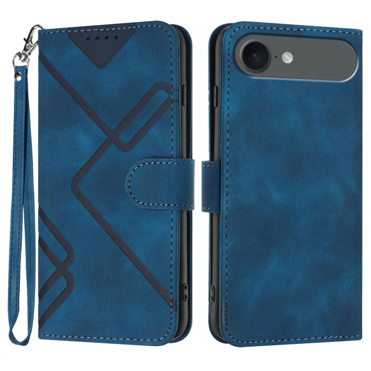 Line Pattern Skin Feel Leather Phone Case, For iPhone 17 Pro Max, For iPhone 17 Pro, For iPhone 17, For iPhone 17 Air, For iPhone 16 Pro Max, For iPhone 16 Pro, For iPhone 16 Plus, For iPhone 16