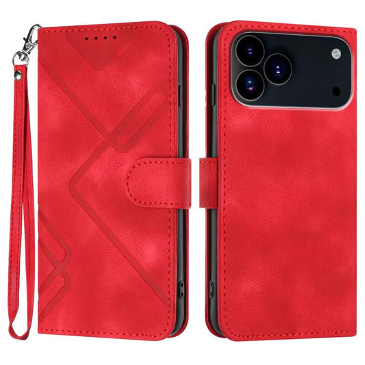 Line Pattern Skin Feel Leather Phone Case, For iPhone 17 Pro Max, For iPhone 17 Pro, For iPhone 17, For iPhone 17 Air, For iPhone 16 Pro Max, For iPhone 16 Pro, For iPhone 16 Plus, For iPhone 16