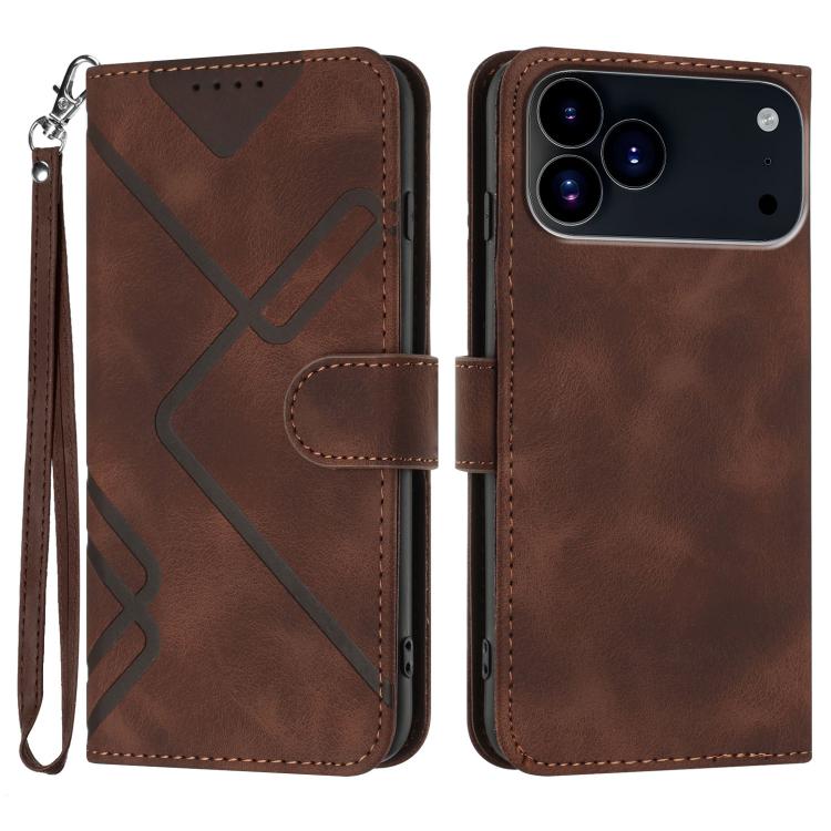 Line Pattern Skin Feel Leather Phone Case, For iPhone 17 Pro Max, For iPhone 17 Pro, For iPhone 17, For iPhone 17 Air, For iPhone 16 Pro Max, For iPhone 16 Pro, For iPhone 16 Plus, For iPhone 16