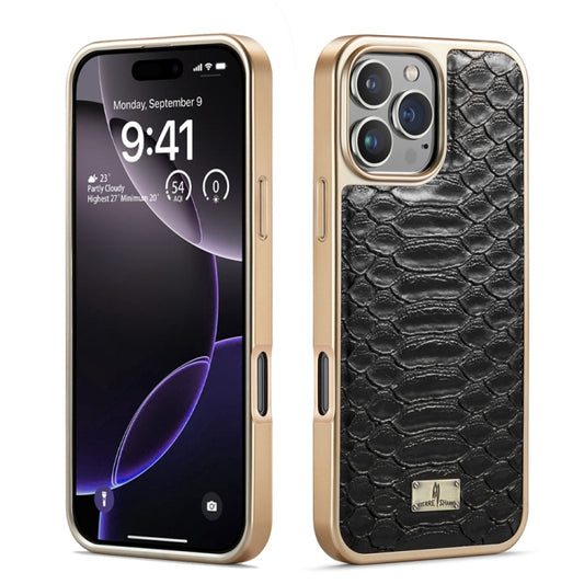 Fierre Shann Python Texture Electroplating PU Phone Case, For iPhone 16 Pro Max, For iPhone 16 Pro, For iPhone 16 Plus, For iPhone 16, For iPhone 15 Pro Max, For iPhone 15 Pro, For iPhone 15 Plus, For iPhone 15, For iPhone 14 Plus, For iPhone 14�������...