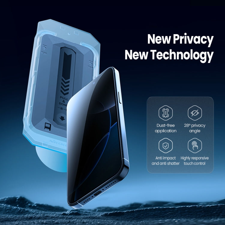 NILLKIN Guardian Full Coverage Privacy Tempered Glass Film, For iPhone 16 Pro Max, For iPhone 16 Pro, For iPhone 16 Plus, For iPhone 16, For iPhone 15 Pro Max, For iPhone 15 Pro, For iPhone 15 Plus, For iPhone 15