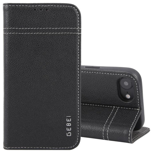 GEBEI Top-grain Horizontal Flip Leather Phone Case, For iPhone 16e, For iPhone 16 Pro Max, For iPhone 16 Pro, For iPhone 16 Plus, For iPhone 16, For iPhone 15 Pro Max, For iPhone 15 Pro, For iPhone 15 Plus, For iPhone 15
