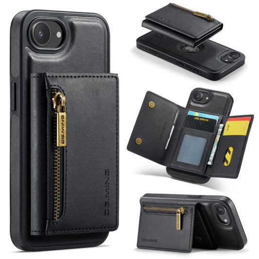 DG.MING M5 Series Zip RFID Multi Card Detachable Leather Phone Case, For iPhone 16e, For iPhone 16 Pro Max, For iPhone 16 Pro, For iPhone 16 Plus, For iPhone 16, For iPhone 14 Pro Max, For iPhone 15 Pro Max, For iPhone 15 Pro, For iPhone 11 Pro Max
