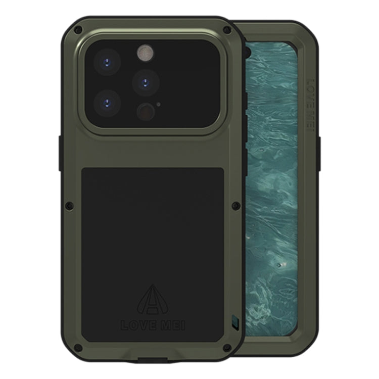 LOVE MEI Metal Shockproof Life Waterproof Dustproof Phone Case, For iPhone 16 Pro Max, For iPhone 16 Pro, For iPhone 16, For iPhone 15 Pro Max, For iPhone 15 Pro, For iPhone 15 Plus, For iPhone 15