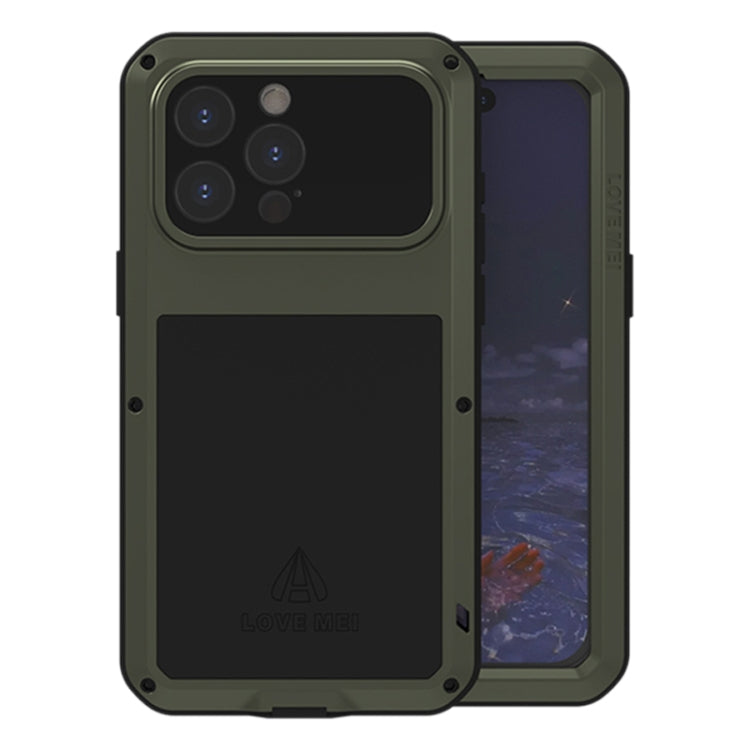 LOVE MEI Metal Shockproof Life Waterproof Dustproof Phone Case, For iPhone 16 Pro Max, For iPhone 16 Pro, For iPhone 16, For iPhone 15 Pro Max, For iPhone 15 Pro, For iPhone 15 Plus, For iPhone 15