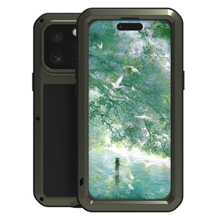 LOVE MEI Metal Shockproof Life Waterproof Dustproof Phone Case, For iPhone 16 Pro Max, For iPhone 16 Pro, For iPhone 16, For iPhone 15 Pro Max, For iPhone 15 Pro, For iPhone 15 Plus, For iPhone 15