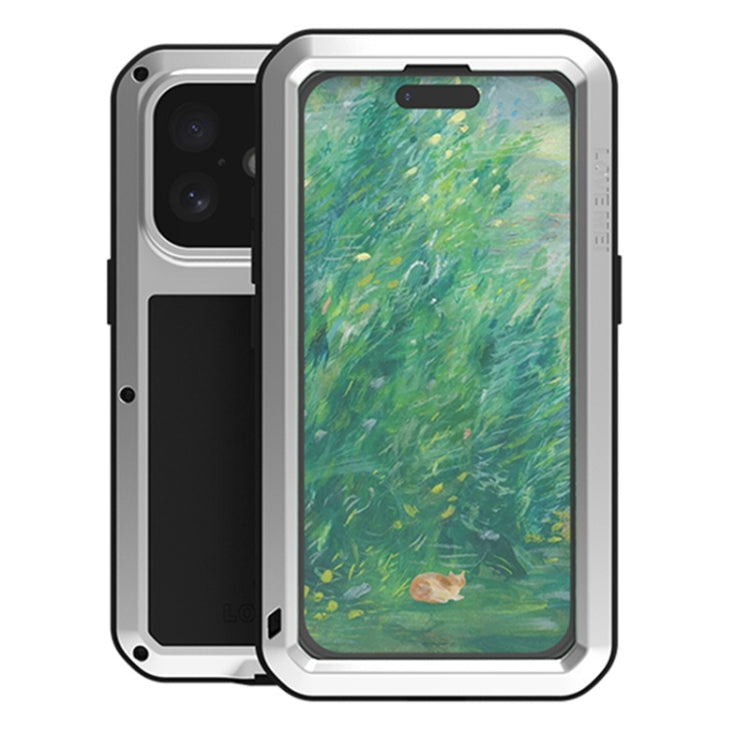 LOVE MEI Metal Shockproof Life Waterproof Dustproof Phone Case, For iPhone 16 Pro Max, For iPhone 16 Pro, For iPhone 16, For iPhone 15 Pro Max, For iPhone 15 Pro, For iPhone 15 Plus, For iPhone 15