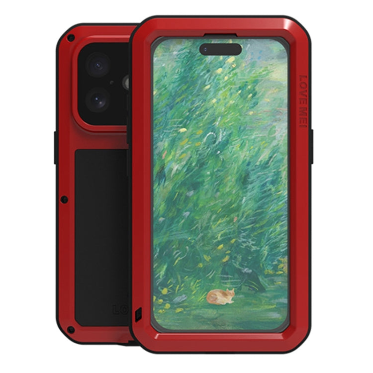 LOVE MEI Metal Shockproof Life Waterproof Dustproof Phone Case, For iPhone 16 Pro Max, For iPhone 16 Pro, For iPhone 16, For iPhone 15 Pro Max, For iPhone 15 Pro, For iPhone 15 Plus, For iPhone 15