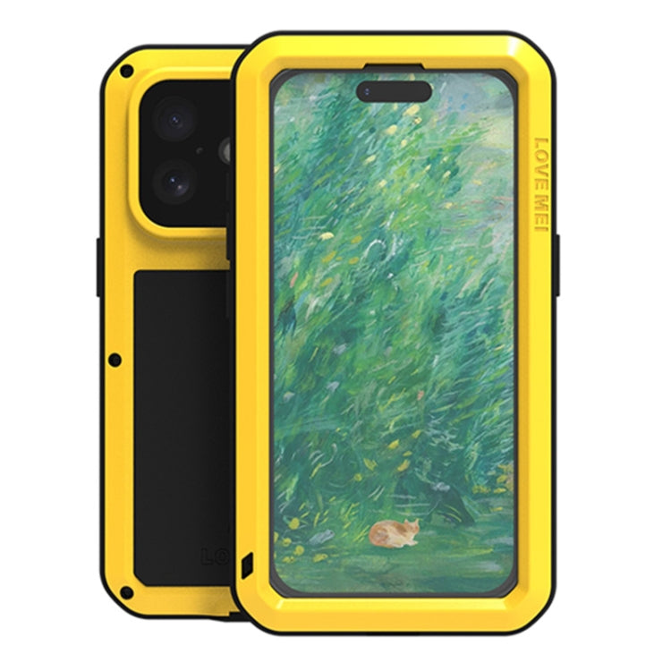 LOVE MEI Metal Shockproof Life Waterproof Dustproof Phone Case, For iPhone 16 Pro Max, For iPhone 16 Pro, For iPhone 16, For iPhone 15 Pro Max, For iPhone 15 Pro, For iPhone 15 Plus, For iPhone 15
