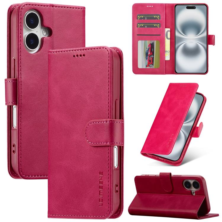 LC.IMEEKE Calf Texture Horizontal Flip Leather Case, For iPhone 17 Pro Max, For iPhone 17 Pro, For iPhone 17, For iPhone 17 Air, iPhone 16e, For iPhone 16 Pro Max