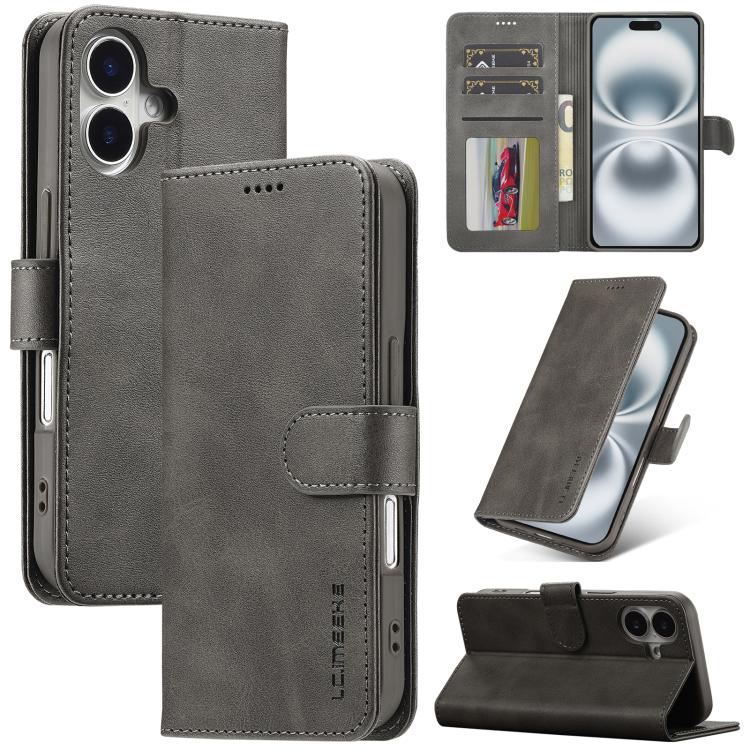 LC.IMEEKE Calf Texture Horizontal Flip Leather Case, For iPhone 17 Pro Max, For iPhone 17 Pro, For iPhone 17, For iPhone 17 Air, iPhone 16e, For iPhone 16 Pro Max