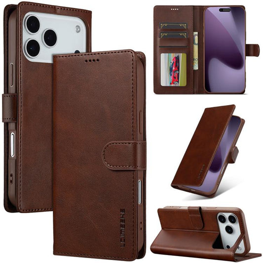 LC.IMEEKE Calf Texture Horizontal Flip Leather Case, For iPhone 17 Pro Max, For iPhone 17 Pro, For iPhone 17, For iPhone 17 Air, iPhone 16e, For iPhone 16 Pro Max
