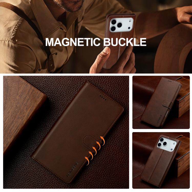 LC.IMEEKE Calf Texture Horizontal Flip Leather Case, For iPhone 17 Pro Max, For iPhone 17 Pro, For iPhone 17, For iPhone 17 Air, iPhone 16e, For iPhone 16 Pro Max