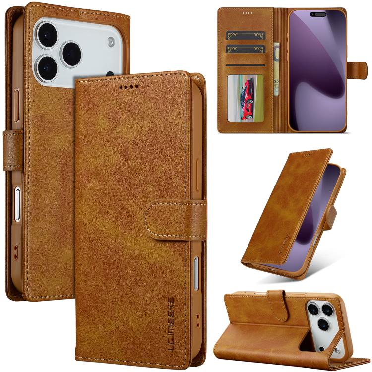 LC.IMEEKE Calf Texture Horizontal Flip Leather Case, For iPhone 17 Pro Max, For iPhone 17 Pro, For iPhone 17, For iPhone 17 Air, iPhone 16e, For iPhone 16 Pro Max