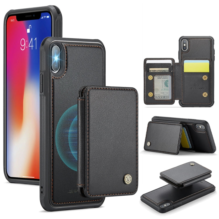 JEEHOOD J05 Business Magnetic Style RFID Leather Phone Case, For iPhone 11 Pro Max, For iPhone 11, For iPhone 11 Pro, For iPhone X / XS, For iPhone 8 Plus / 7 Plus / 6 Plus