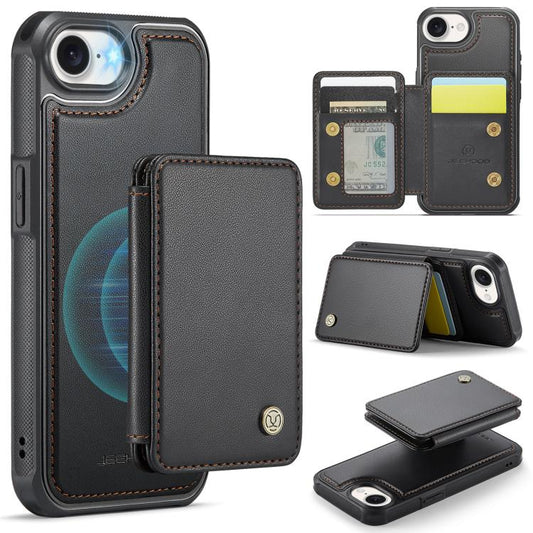 JEEHOOD J05 Business Magnetic Style RFID Leather Phone Case, For iPhone 16e, For iPhone 16 Pro Max, For iPhone 16 Pro, For iPhone 16 Plus, For iPhone 16, For iPhone 15 Pro Max, For iPhone 15 Pro, For iPhone 15 Plus, For iPhone 15