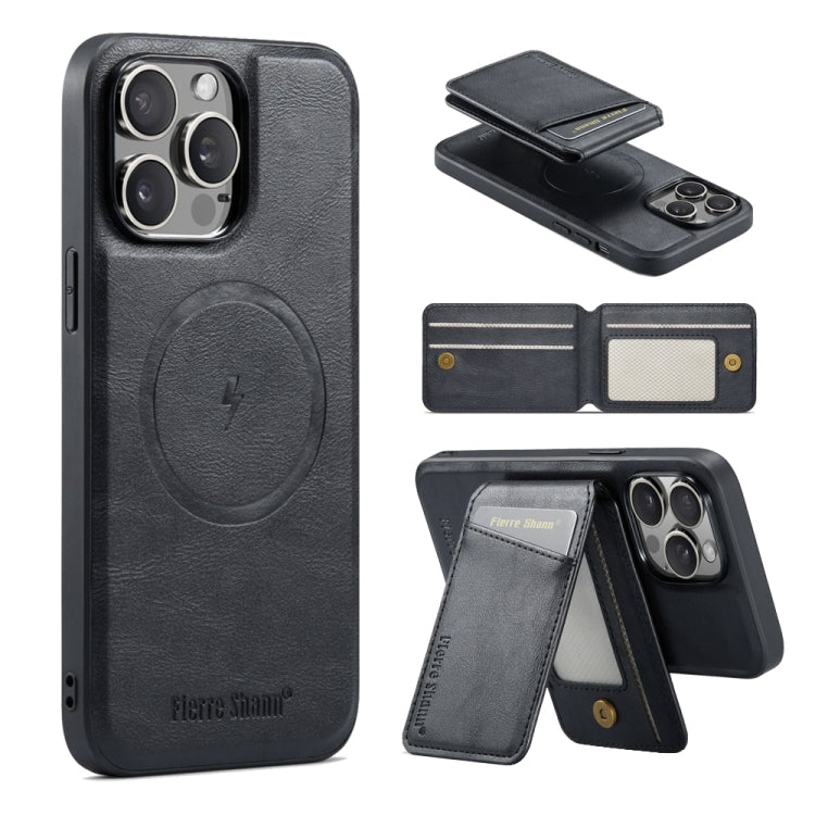 Fierre Shann Cowhide Vertical Flip Magnetic Card Holder Phone Case, For iPhone 16, For iPhone 15 Pro Max, For iPhone 15 Pro, For iPhone 14 Pro, For iPhone 14 Pro Max, For iPhone SE 2022 / SE 2020 / 8 / 7, For iPhone 13 Pro Max, For iPhone 13 Pro
