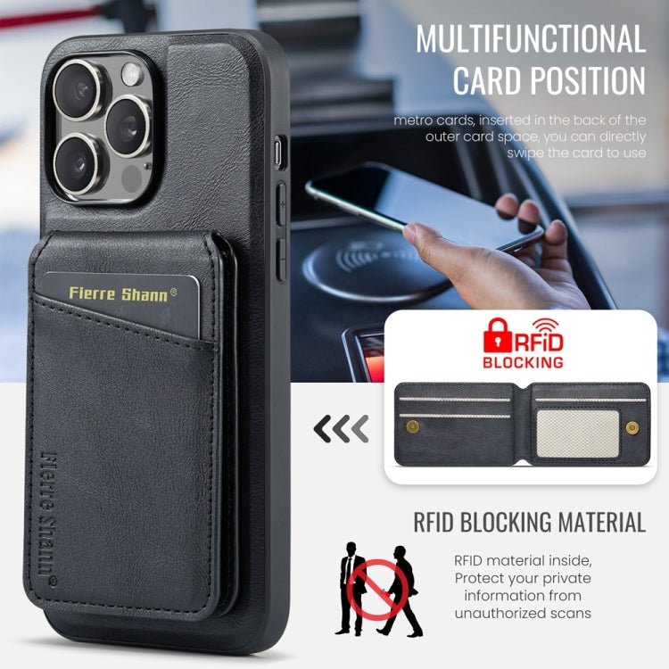 Fierre Shann Cowhide Vertical Flip Magnetic Card Holder Phone Case, For iPhone 12 Pro Max, For iPhone 12 Pro, For iPhone 11 Pro Max