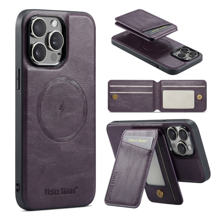 Fierre Shann Cowhide Vertical Flip Magnetic Card Holder Phone Case, For iPhone 12 Pro Max, For iPhone 12 Pro, For iPhone 11 Pro Max