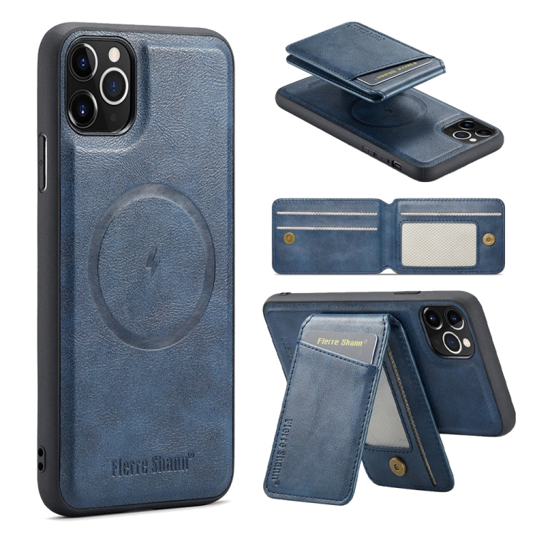 Fierre Shann Cowhide Vertical Flip Magnetic Card Holder Phone Case, For iPhone 12 Pro Max, For iPhone 12 Pro, For iPhone 11 Pro Max