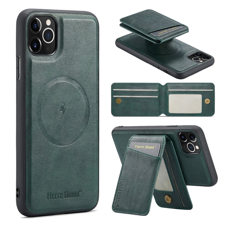 Fierre Shann Cowhide Vertical Flip Magnetic Card Holder Phone Case, For iPhone 12 Pro Max, For iPhone 12 Pro, For iPhone 11 Pro Max