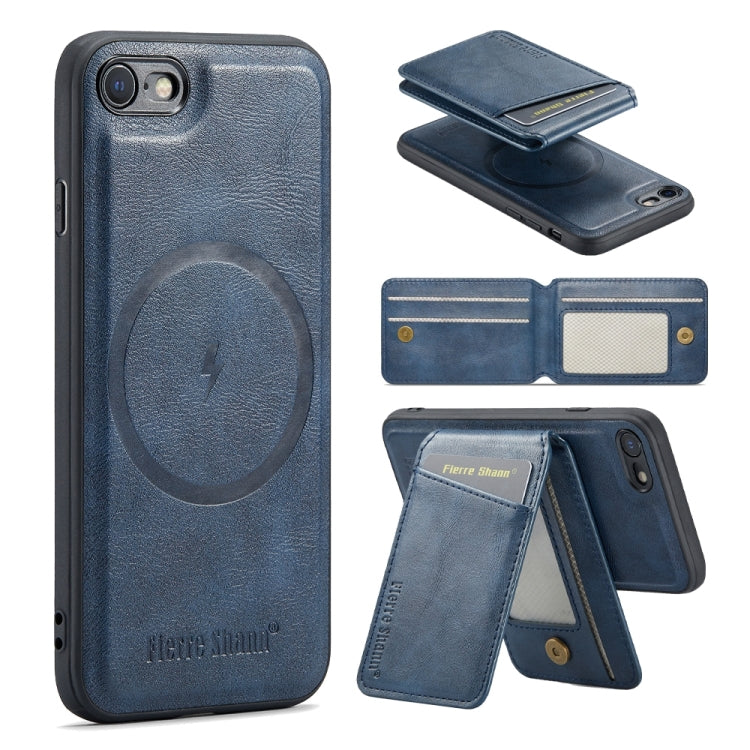 Fierre Shann Cowhide Vertical Flip Magnetic Card Holder Phone Case, For iPhone 16, For iPhone 15 Pro Max, For iPhone 15 Pro, For iPhone 14 Pro, For iPhone 14 Pro Max, For iPhone SE 2022 / SE 2020 / 8 / 7, For iPhone 13 Pro Max, For iPhone 13 Pro