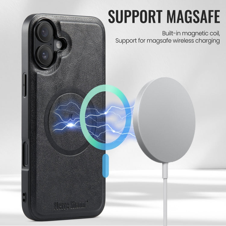Fierre Shann Cowhide Vertical Flip Magnetic Card Holder Phone Case, For iPhone 16, For iPhone 15 Pro Max, For iPhone 15 Pro, For iPhone 14 Pro, For iPhone 14 Pro Max, For iPhone SE 2022 / SE 2020 / 8 / 7, For iPhone 13 Pro Max, For iPhone 13 Pro
