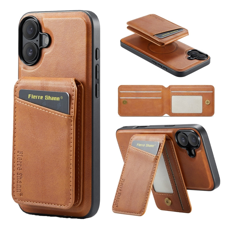 Fierre Shann Cowhide Vertical Flip Magnetic Card Holder Phone Case, For iPhone 16, For iPhone 15 Pro Max, For iPhone 15 Pro, For iPhone 14 Pro, For iPhone 14 Pro Max, For iPhone SE 2022 / SE 2020 / 8 / 7, For iPhone 13 Pro Max, For iPhone 13 Pro