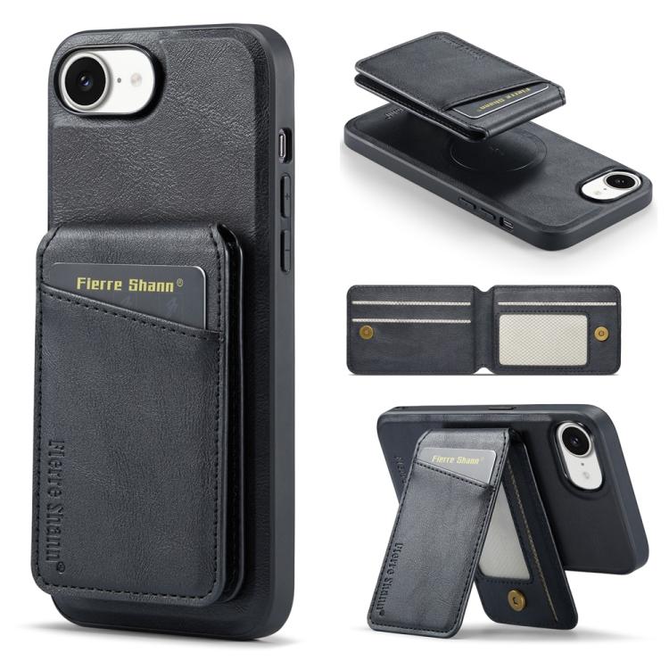 Fierre Shann Cowhide Vertical Flip Magnetic Card Holder Phone Case, For iPhone 17 Pro Max, For iPhone 17 Pro, For iPhone 17, For iPhone 17 Air, For iPhone 16e, For iPhone 16 Pro Max, For iPhone 16 Pro, For iPhone 16 Plus