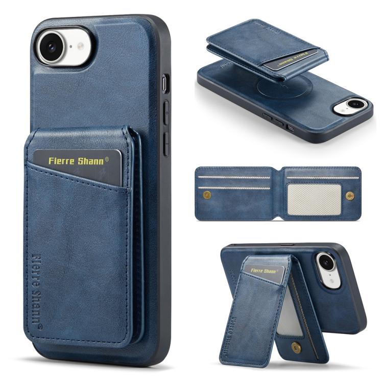 Fierre Shann Cowhide Vertical Flip Magnetic Card Holder Phone Case, For iPhone 17 Pro Max, For iPhone 17 Pro, For iPhone 17, For iPhone 17 Air, For iPhone 16e, For iPhone 16 Pro Max, For iPhone 16 Pro, For iPhone 16 Plus