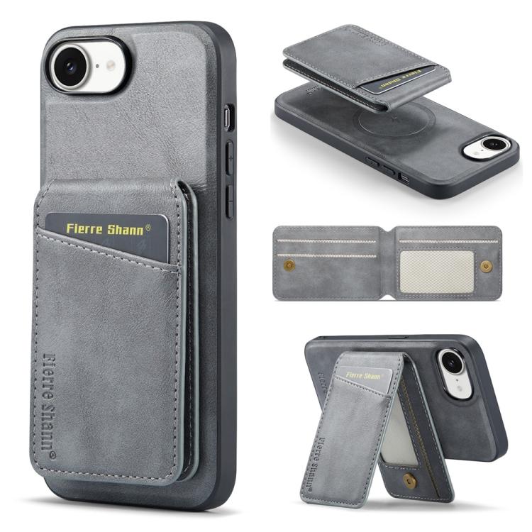 Fierre Shann Cowhide Vertical Flip Magnetic Card Holder Phone Case, For iPhone 17 Pro Max, For iPhone 17 Pro, For iPhone 17, For iPhone 17 Air, For iPhone 16e, For iPhone 16 Pro Max, For iPhone 16 Pro, For iPhone 16 Plus
