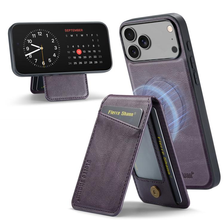 Fierre Shann Cowhide Vertical Flip Magnetic Card Holder Phone Case, For iPhone 17 Pro Max, For iPhone 17 Pro, For iPhone 17, For iPhone 17 Air, For iPhone 16e, For iPhone 16 Pro Max, For iPhone 16 Pro, For iPhone 16 Plus