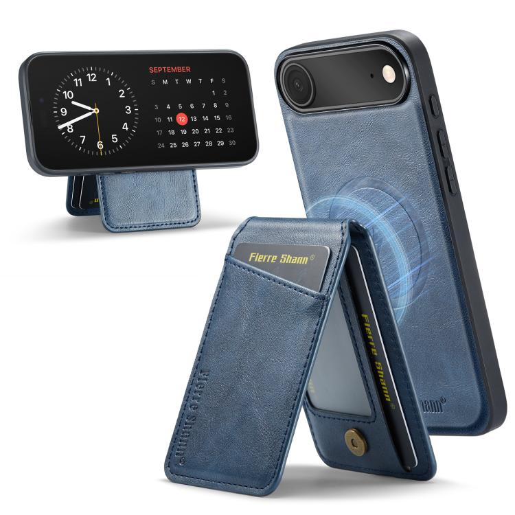 Fierre Shann Cowhide Vertical Flip Magnetic Card Holder Phone Case, For iPhone 17 Pro Max, For iPhone 17 Pro, For iPhone 17, For iPhone 17 Air, For iPhone 16e, For iPhone 16 Pro Max, For iPhone 16 Pro, For iPhone 16 Plus