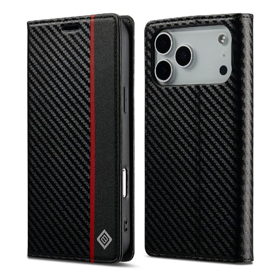 LC.IMEEKE Carbon Fiber Leather Phone Case, For iPhone 17 Pro Max, For iPhone 17 Pro, For iPhone 17, For iPhone 17 Air, For iPhone 16e, For iPhone 16 Pro Max, For iPhone 16 Pro, For iPhone 16 Plus, For iPhone 16