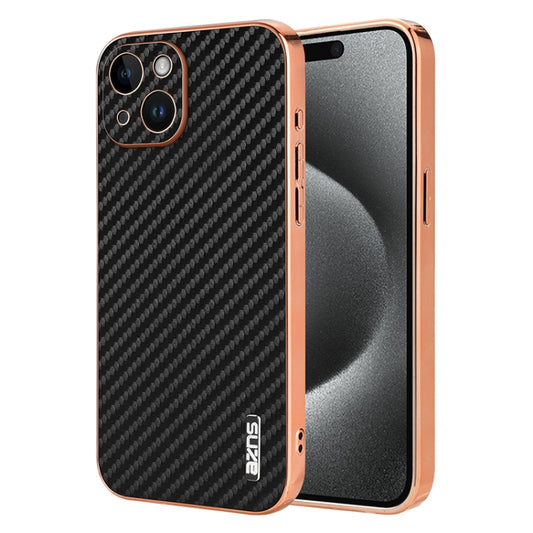 AZNS Electroplated Edge Carbon Fiber Texture Phone Case