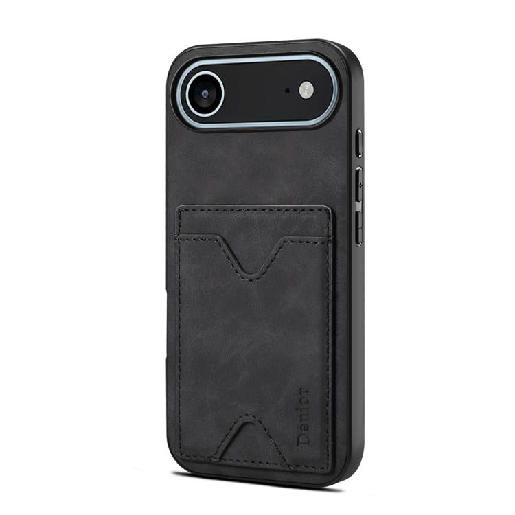Denior D06 PU Back Cover Card Slot Holder Phone Case, For iPhone 17 Pro Max, For iPhone 17 Pro, For iPhone 17, For iPhone 17 Air, For iPhone 16e, For iPhone 16 Pro Max, For iPhone 16 Pro, For iPhone 16 Plus, For iPhone 16
