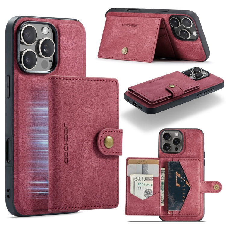 JEEHOOD J01 Retro Magnetic Detachable Wallet Phone Case, For iPhone 17 Pro Max, For iPhone 17 Pro, For iPhone 17 Air, For iPhone 16e, For iPhone 16 Pro Max, For iPhone 16 Pro