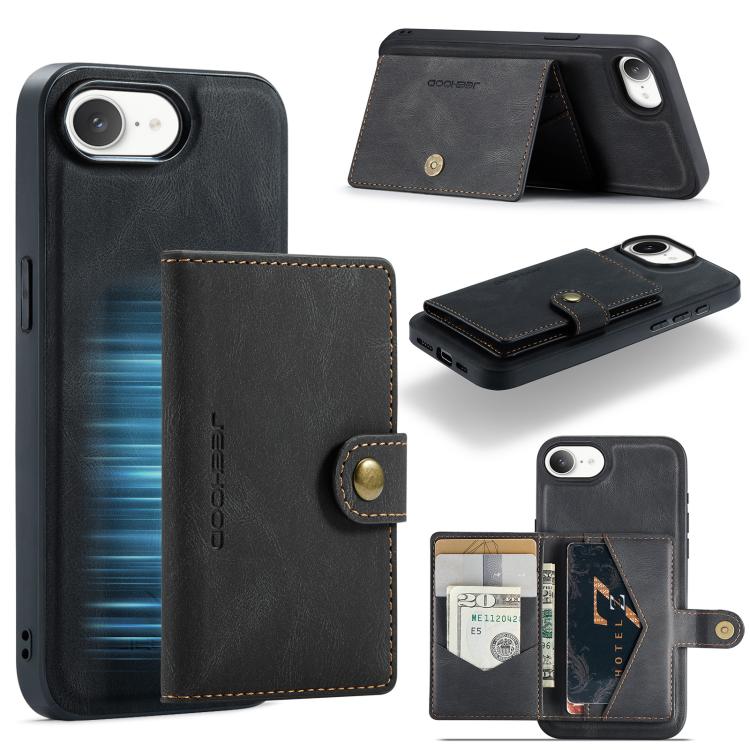 JEEHOOD J01 Retro Magnetic Detachable Wallet Phone Case, For iPhone 17 Pro Max, For iPhone 17 Pro, For iPhone 17 Air, For iPhone 16e, For iPhone 16 Pro Max, For iPhone 16 Pro